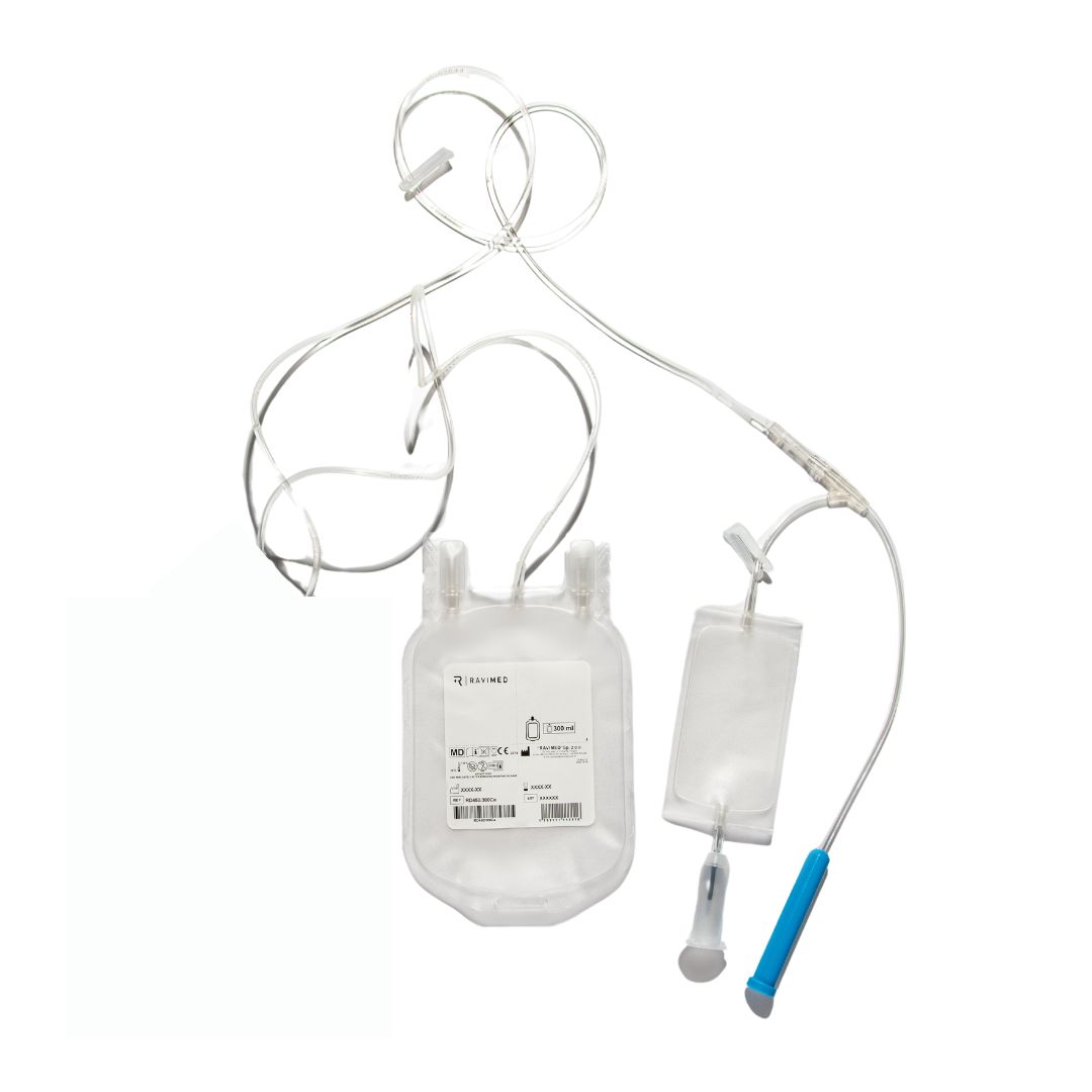 Контейнер для взяття цільної крові з розчином ЦФДА-1 одинарний в модифікації 450 мл. з портом для пробірок Виробник: RAVIMED Sp.z.o.o (Польща)